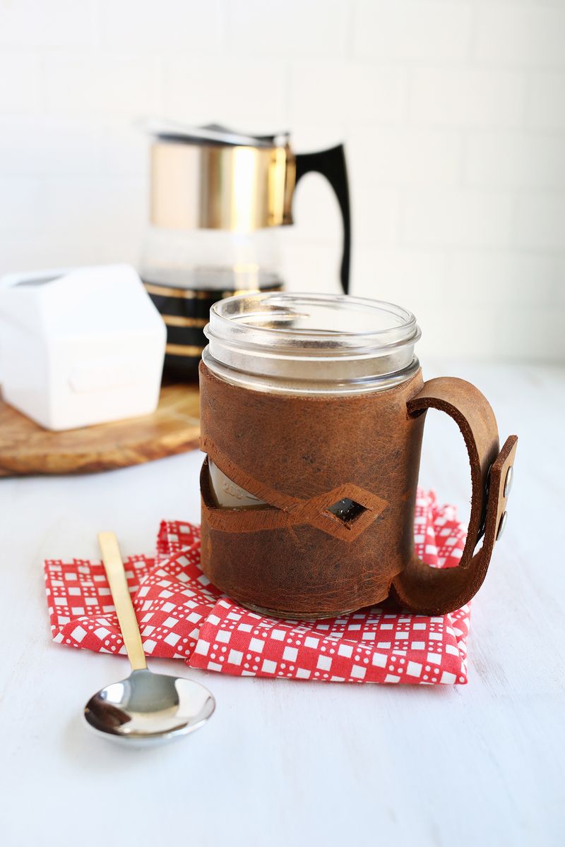 Leather Mason Jar Sleeve