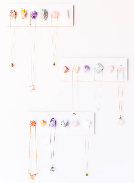 Raw Crystal Necklace Display