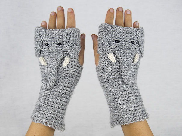 Elephant Fingerless Gloves