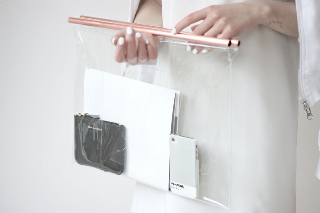 Clear Bag With Copper Handles