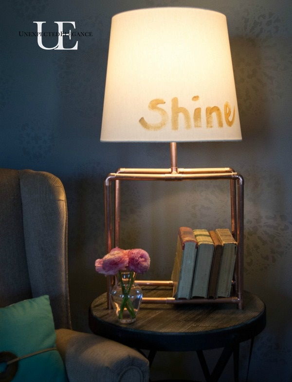 Copper Table Lamp with LED Powered Light