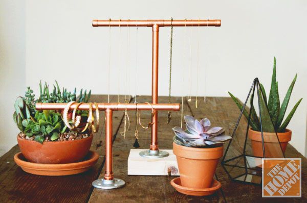 Copper Pipe Jewelry Display