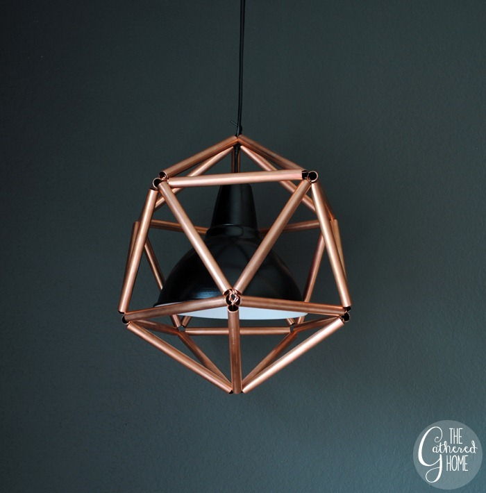 Copper Pipe Icosahedron Light Fixture