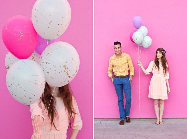 Gold Splatter Paint Balloons