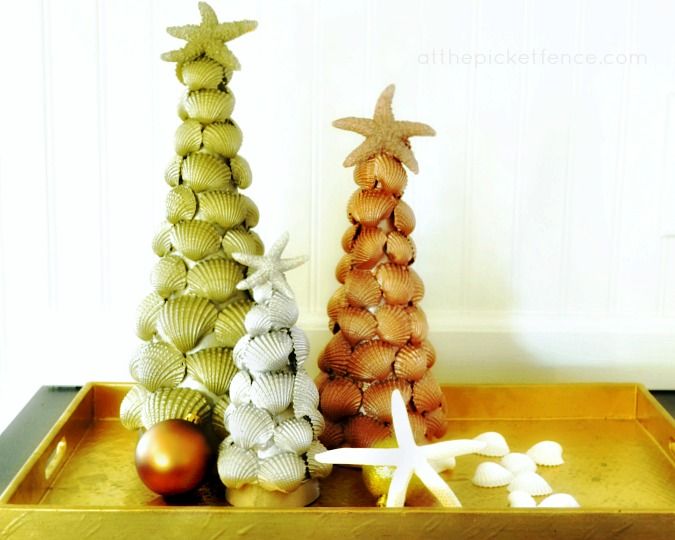 Metallic Sea Shell Christmas Trees