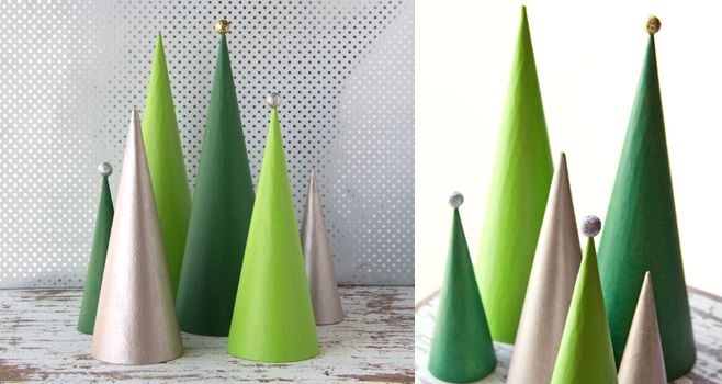 Color Blocked Christmas Cones