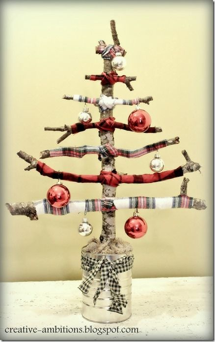 Flannel Twig Branch Christmas Tree