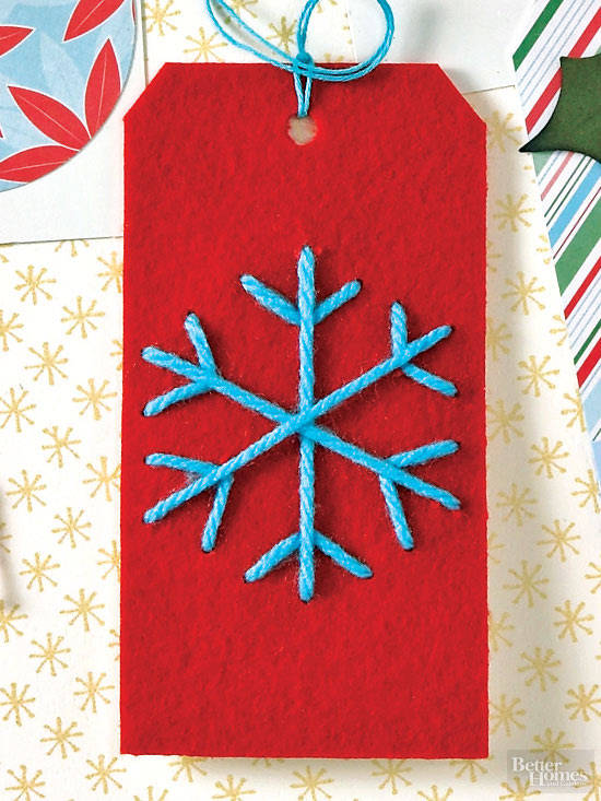 Stitched Snowflake Tag