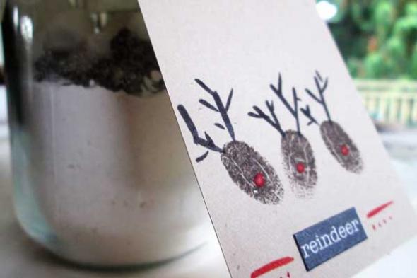 Finger Print Reindeer Tags