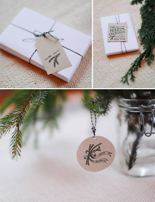 Free Hand Written Illustrated Gift Tags