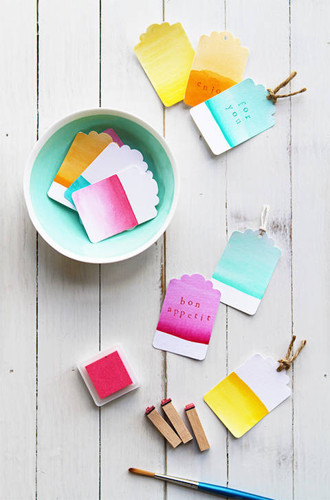 Watercolor Gradient Gift Tags