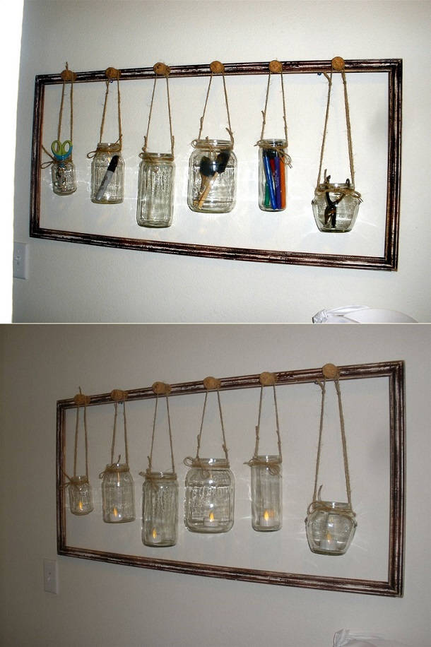 Mason Jar Supplies Holder