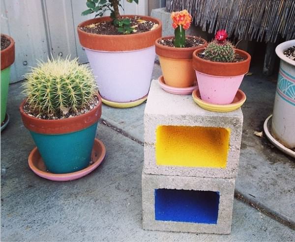 Painted Cinder Blocks