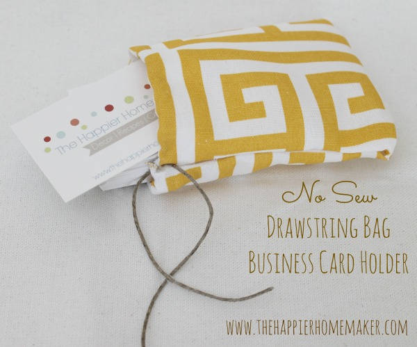 Now Sew Drawstring Bag Business Card Holder