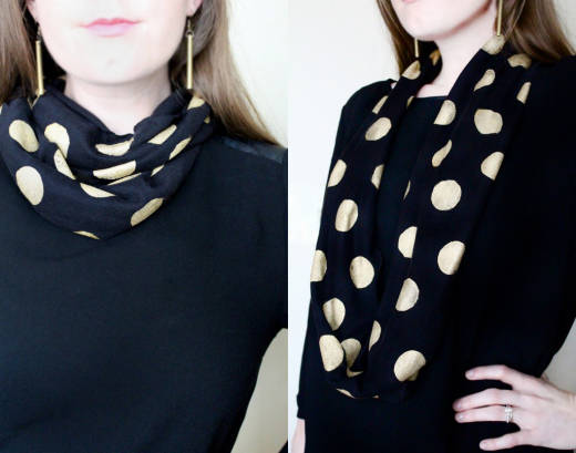 No Sew Polka Dot Infinity Scarf