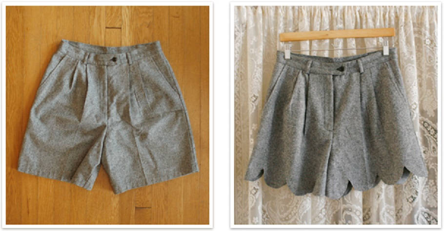 No-Sew Scalloped Shorts