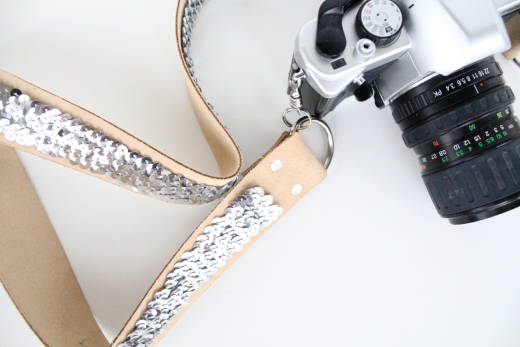 No Sew Sequin Camera Strap