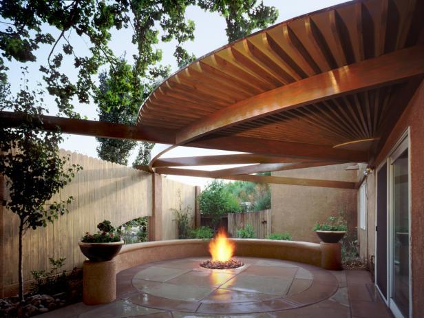 Urban Patio With Recessed Firepit