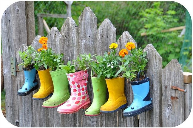 Hanging Rain Boot Planters