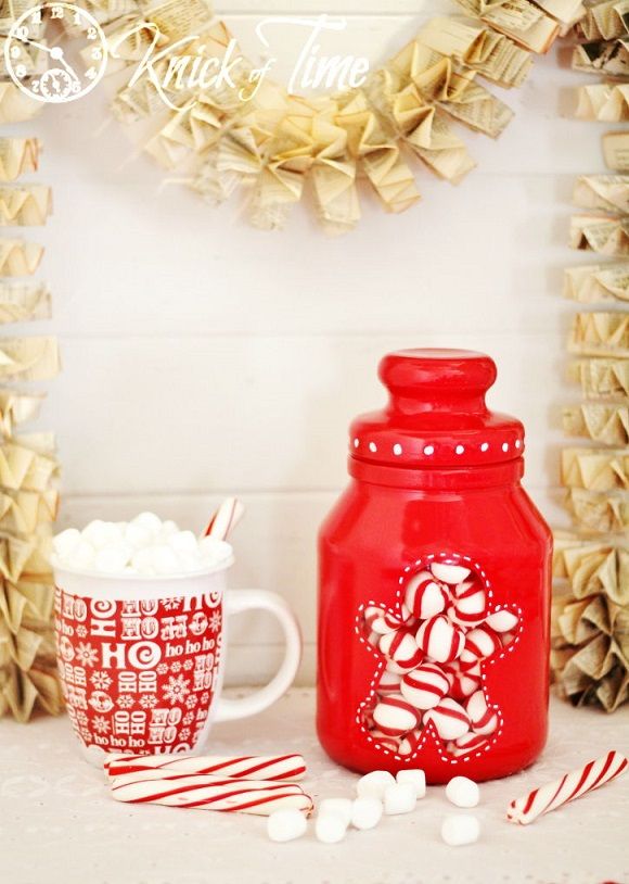 Gingerbread Man Painted Jar