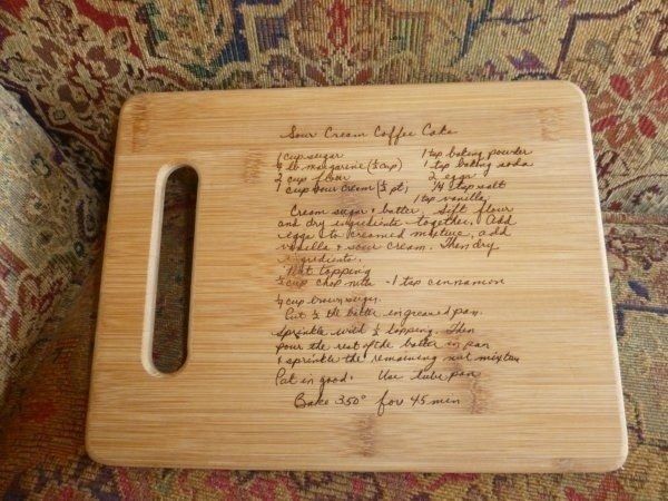Etched Cutting Board with a Family Recipe