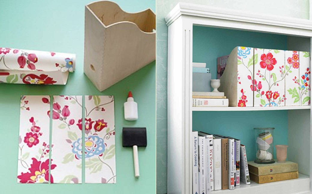 Wallpapered Magazine Holder