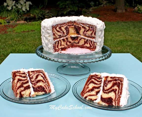 Zebra Striped Surprise Cake