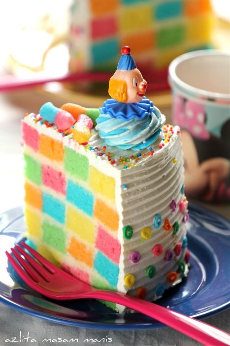 Checkered Rainbow Cake