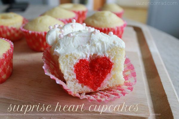 Surprise Heart Cupcakes