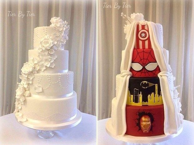 Two-faced Superhero Cake