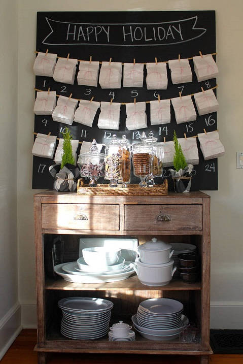 Paper Bag and Chalkboard Advent Calendar