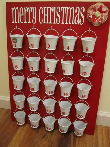 Dollar Store Buckets Advent Calendar