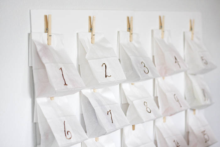 White Paper Sack Advent Calendar