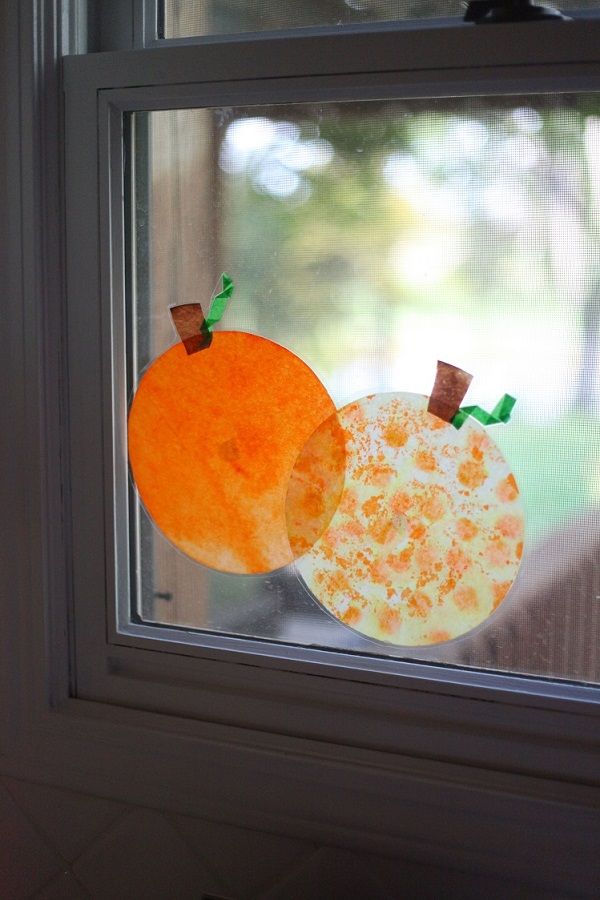 Coffee Filter Stained Glass Pumpkins