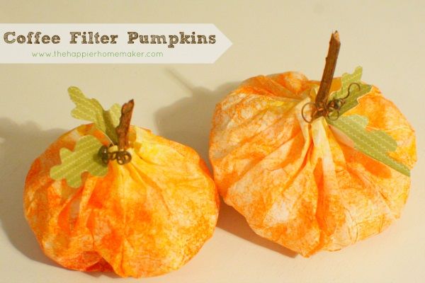 Coffee Filter Pumpkins