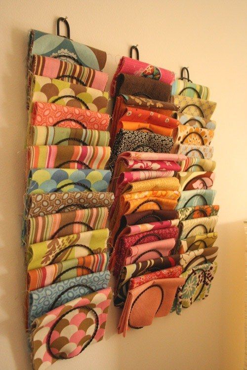Use Magazine Rack as Fabric Organizer