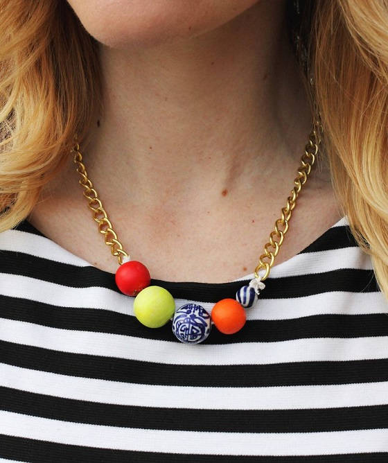 Simple Beaded Statement Necklace