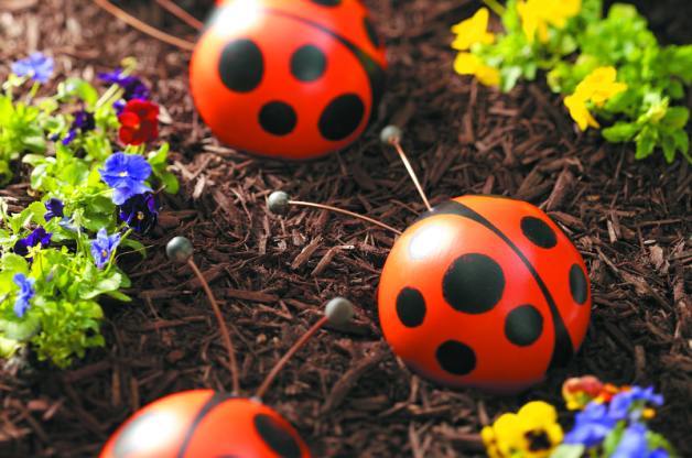 Bowling Ball Garden Art Ladybug