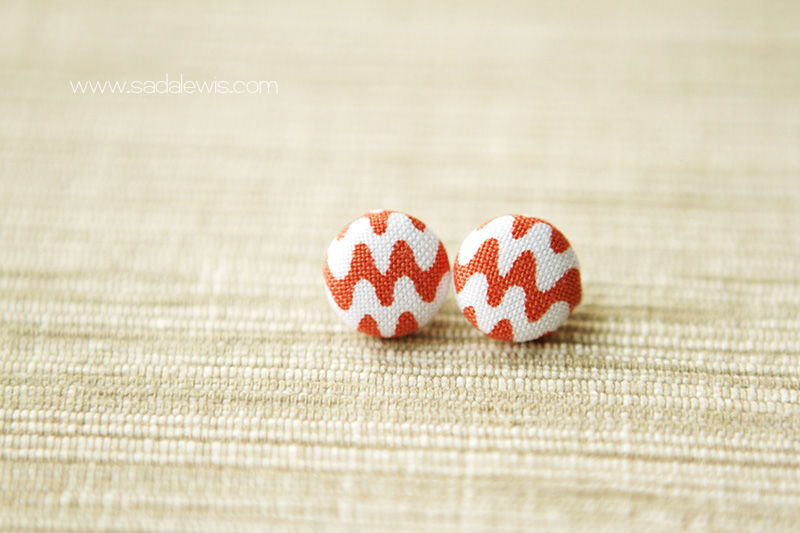 Fabric Button Earrings
