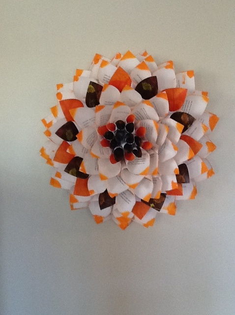 Book Page Flower Wall Decor