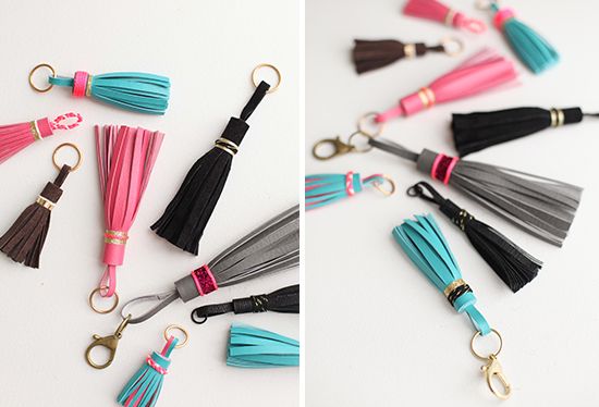 Gold Wrapped Tassel Keychains