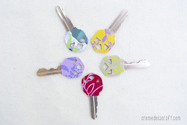 Personalized Key Covers from Scrapbook Paper