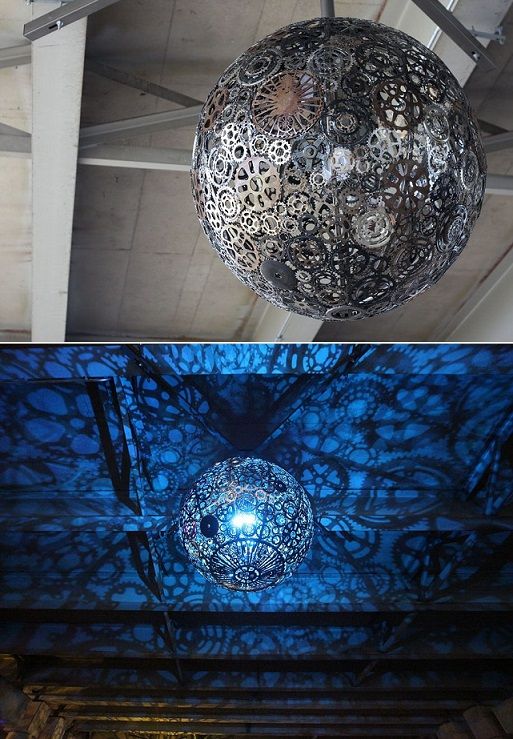 Chandeliers Made Out of Recycled Bike Parts