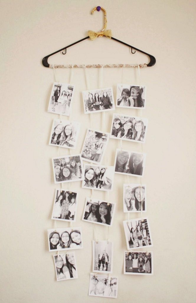 Polaroid-like Collage of Pictures on a Hanger
