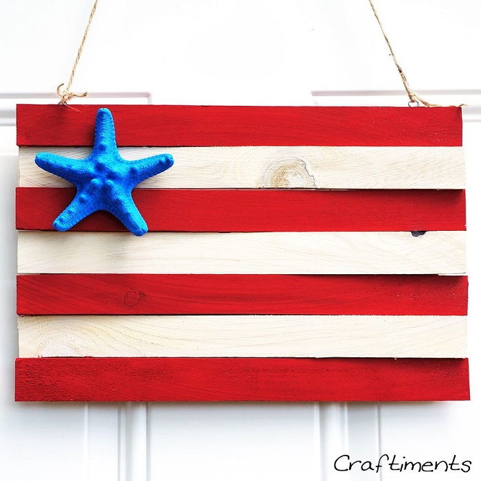 Patriotic Wood Shim Flag