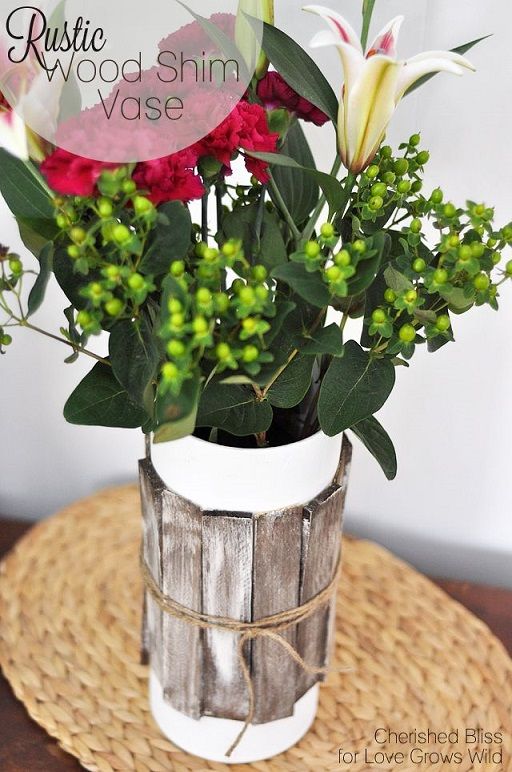 Rustic Wood Shim Vase