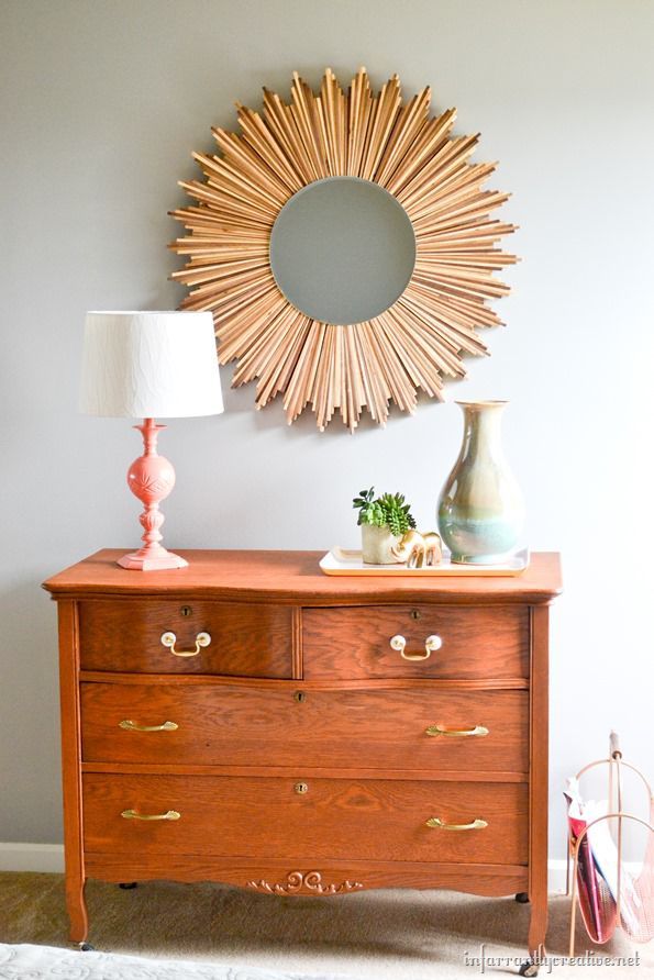 Wood Shim Starburst Mirror