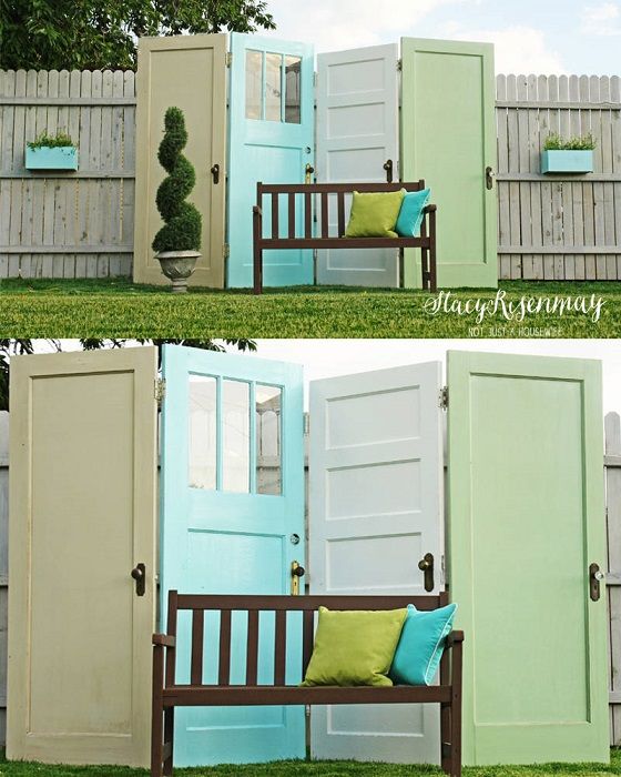 Old Door Privacy Screen