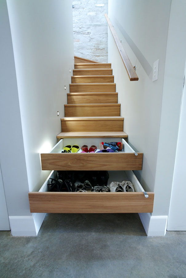 Hidden Staircase Storage