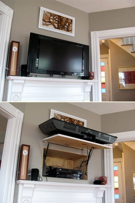 Hidden Compartment Behind the TV